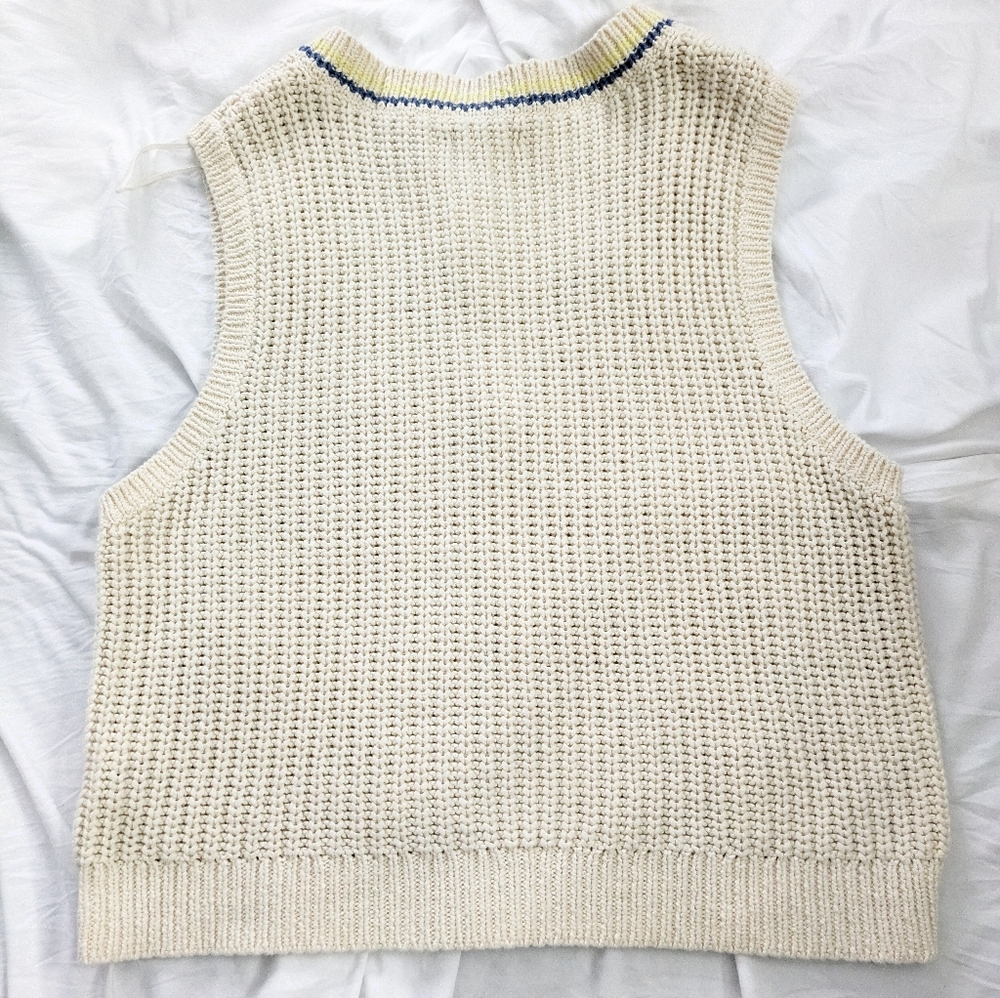 American Eagle Cable Knit Cardigan Sweater V Neck Preppy Tenniscore Academia - Picture 3 of 6